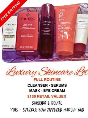 Luxury Skincare Lot - Shiseido Rodial Cleanser Serum Moisturizer Treatment NEW